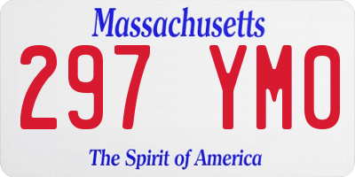 MA license plate 297YM0