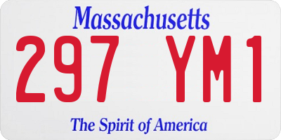 MA license plate 297YM1