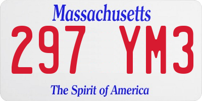 MA license plate 297YM3
