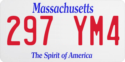 MA license plate 297YM4