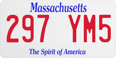 MA license plate 297YM5