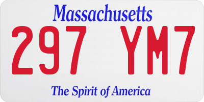 MA license plate 297YM7