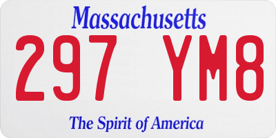 MA license plate 297YM8