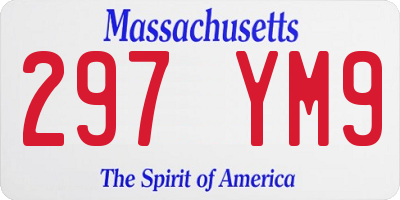 MA license plate 297YM9