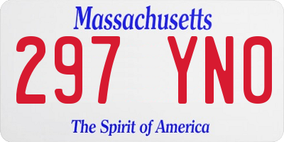 MA license plate 297YN0
