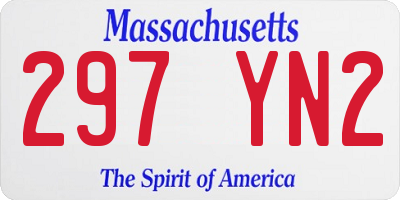 MA license plate 297YN2