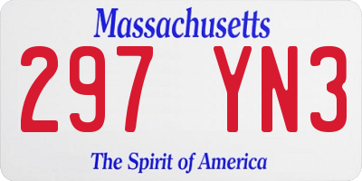 MA license plate 297YN3