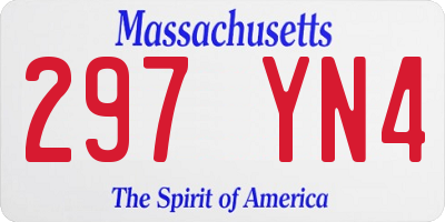 MA license plate 297YN4