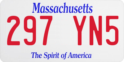 MA license plate 297YN5