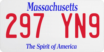 MA license plate 297YN9