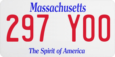 MA license plate 297YO0