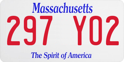 MA license plate 297YO2