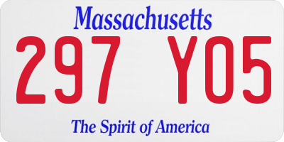 MA license plate 297YO5