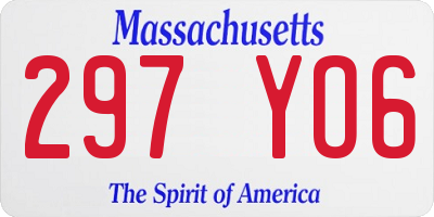 MA license plate 297YO6