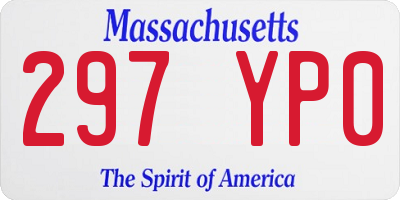 MA license plate 297YP0