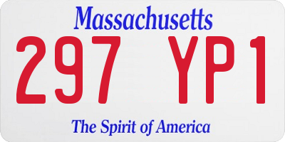 MA license plate 297YP1