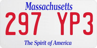 MA license plate 297YP3