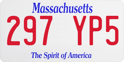 MA license plate 297YP5