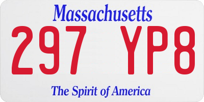 MA license plate 297YP8