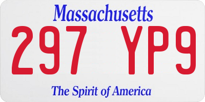 MA license plate 297YP9