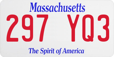 MA license plate 297YQ3