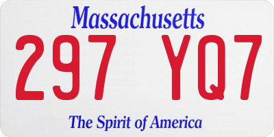 MA license plate 297YQ7