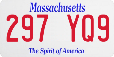 MA license plate 297YQ9
