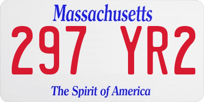 MA license plate 297YR2