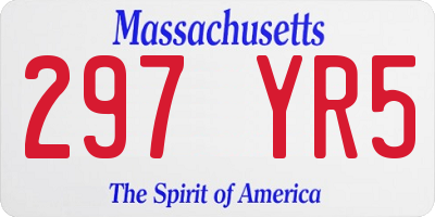 MA license plate 297YR5