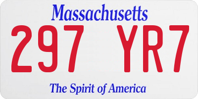 MA license plate 297YR7