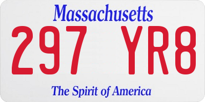 MA license plate 297YR8
