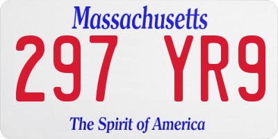 MA license plate 297YR9