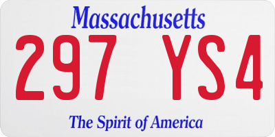 MA license plate 297YS4
