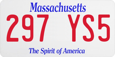 MA license plate 297YS5