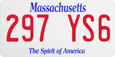 MA license plate 297YS6