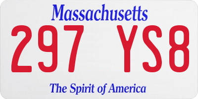 MA license plate 297YS8