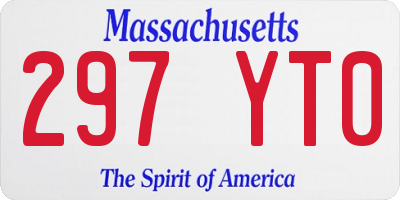 MA license plate 297YT0