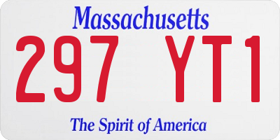 MA license plate 297YT1