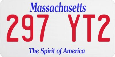 MA license plate 297YT2