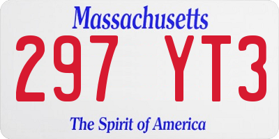 MA license plate 297YT3