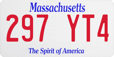 MA license plate 297YT4