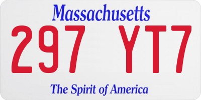 MA license plate 297YT7