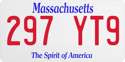 MA license plate 297YT9