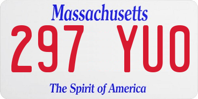 MA license plate 297YU0