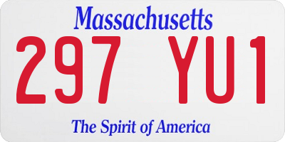 MA license plate 297YU1