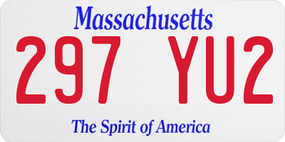 MA license plate 297YU2