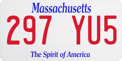MA license plate 297YU5