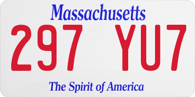 MA license plate 297YU7