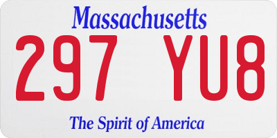 MA license plate 297YU8