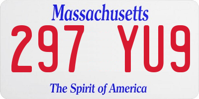MA license plate 297YU9
